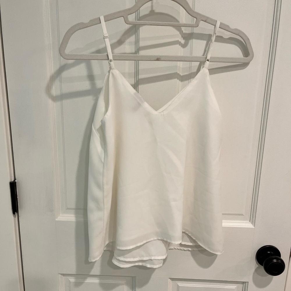 ASOS White Double Layer Cami - size 2